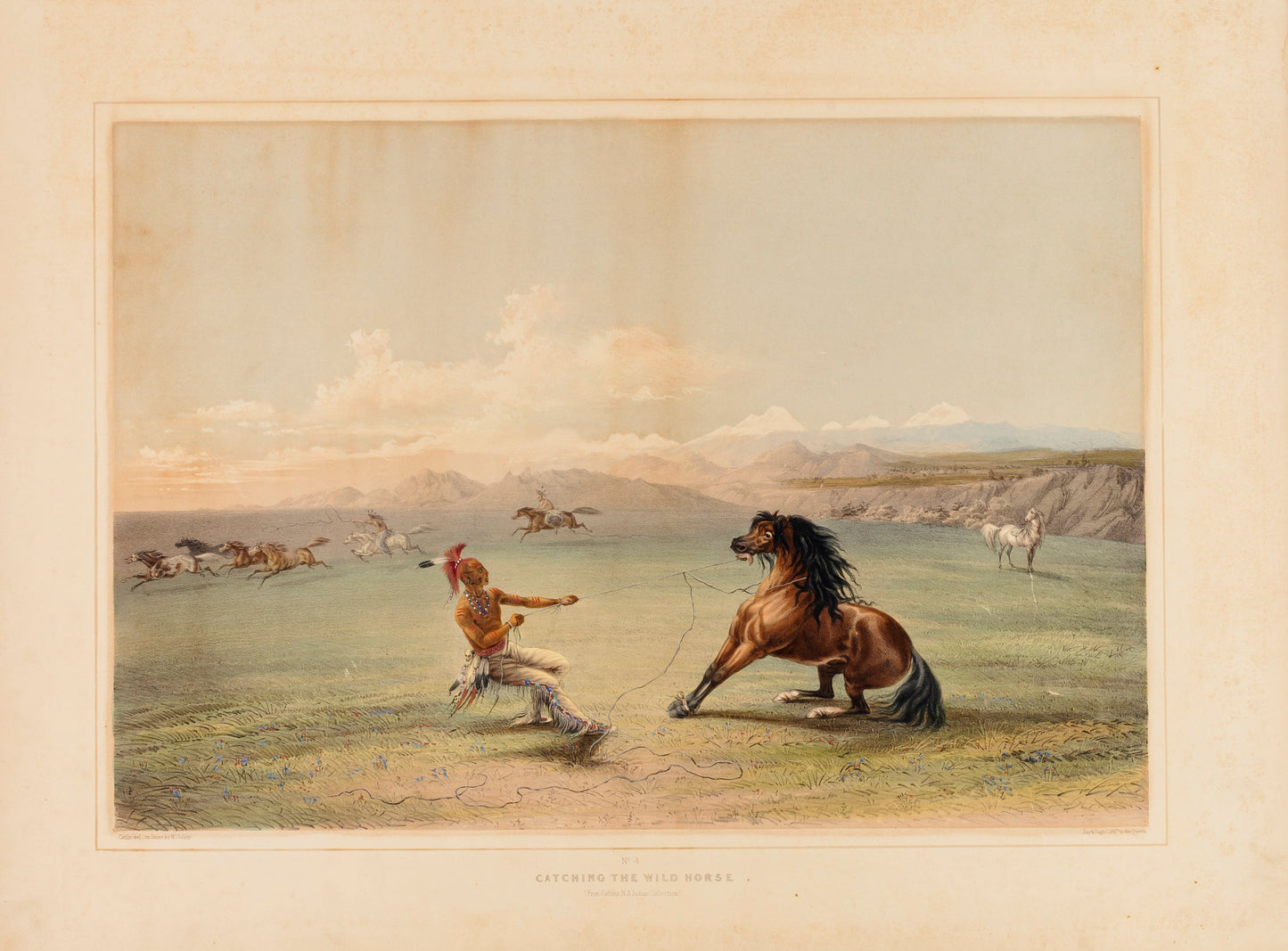 George Catlin:Catching the Wild Horse--no. 4,16x12"(A3)Poster