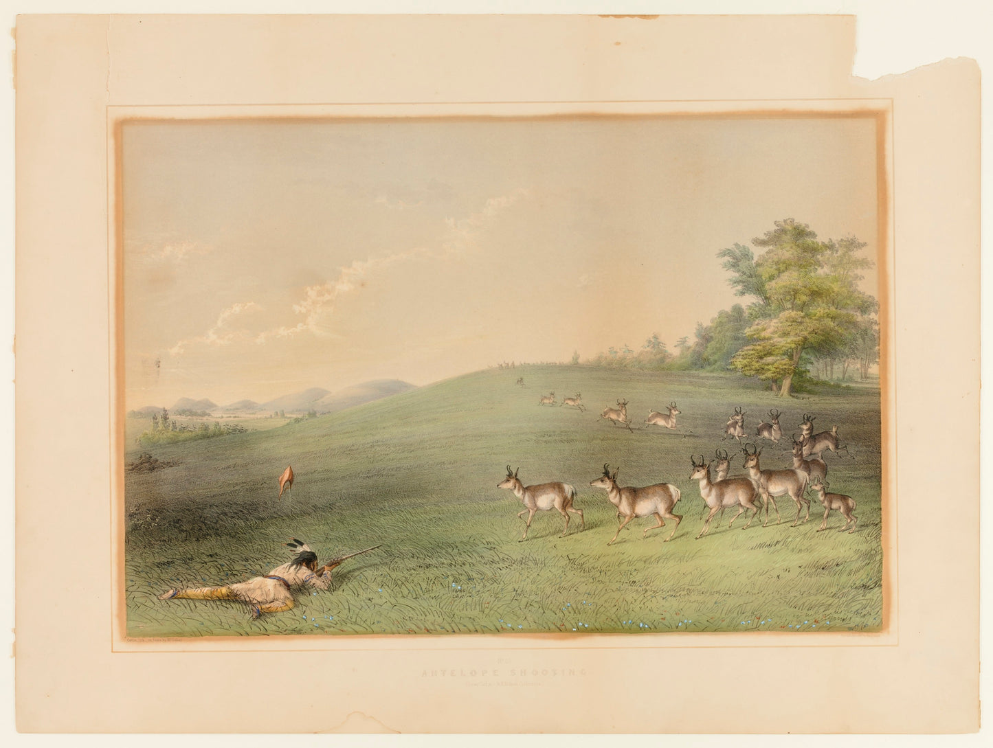 George Catlin:Antelope Shooting--no. 20,16x12"(A3)Poster