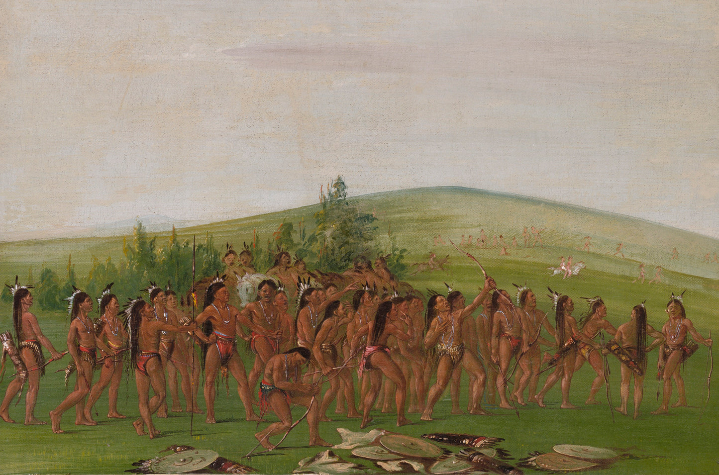 George Catlin:Archery of the Mandan,16x12"(A3)Poster