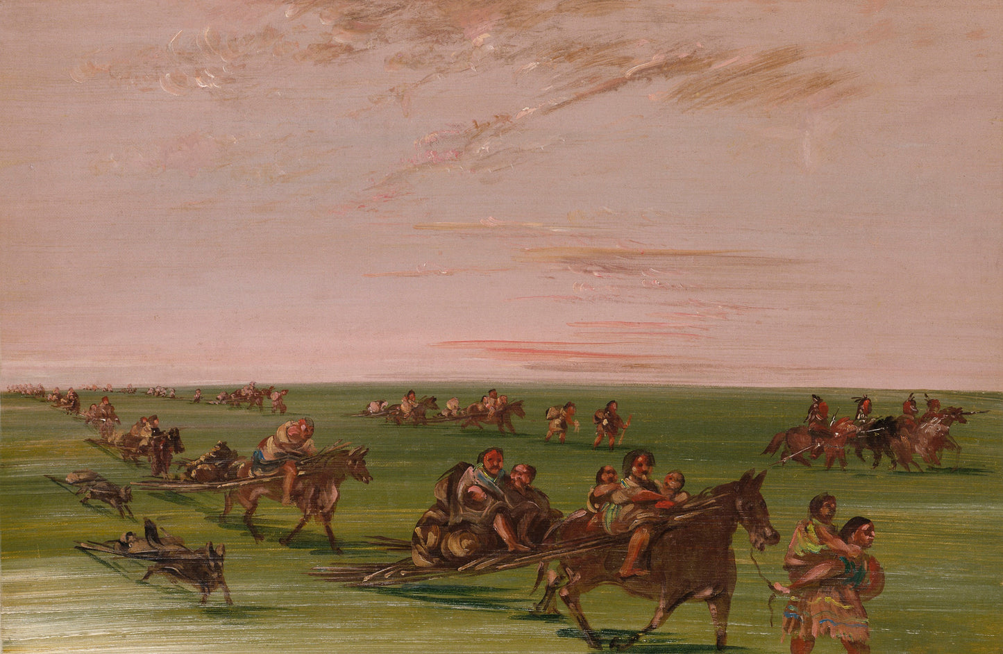George Catlin:Band of Sioux Moving Camp,16x12"(A3)Poster