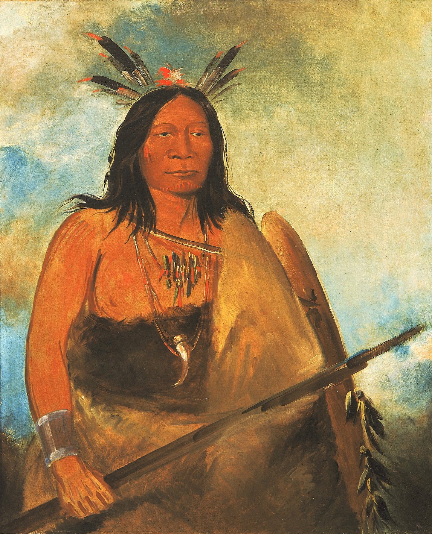 George Catlin:Kots-o-kó-ro-kó, Hair of the Bull's Neck, a ,16x12"(A3)Poster