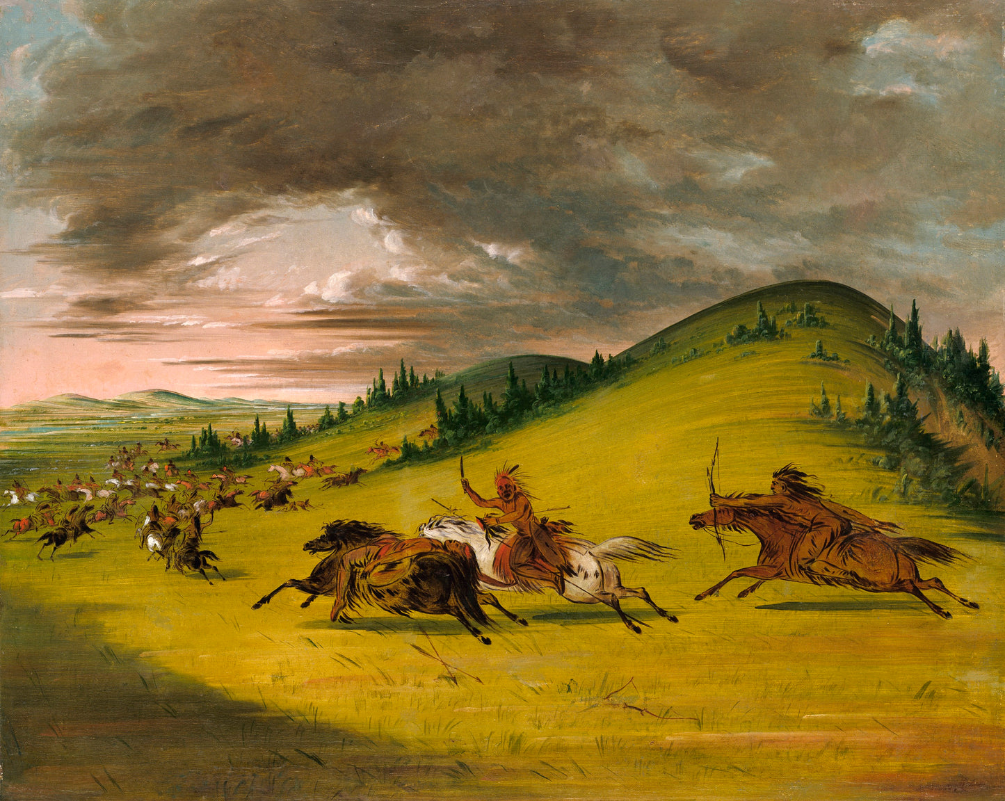 George Catlin:Battle Between Sioux and Sac and Fox,16x12"(A3)Poster