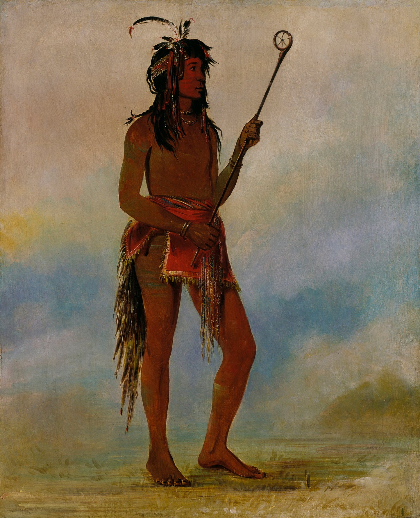 George Catlin:Ah-nó-je-nahge, He Who Stands on Both Sides, ,16x12"(A3)Poster