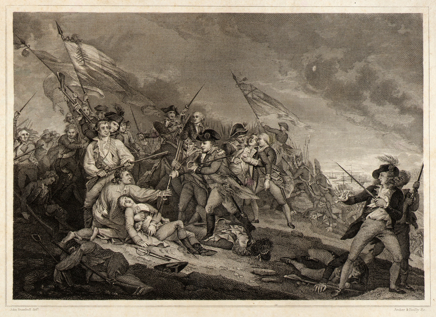 John Trumbull:The Battle at Bunker's Hill near Boston,16x12"(A3)Poster