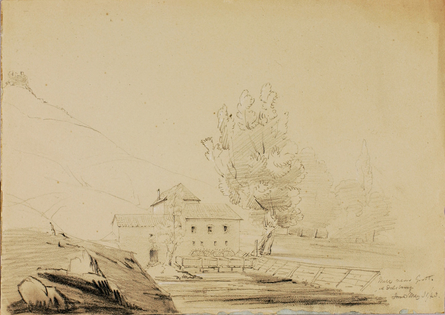 Miner Kilbourne Kellogg:Mill Near Grotto, Aldberg,16x12"(A3)Poster