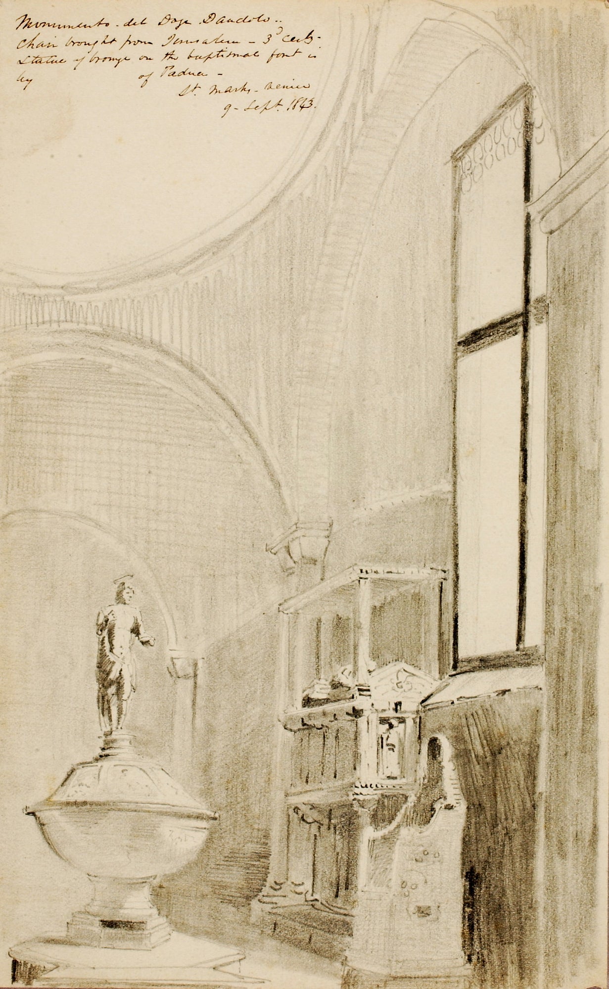Miner Kilbourne Kellogg:Monument to Doge Dandolo, Venice,16x12"(A3)Poster