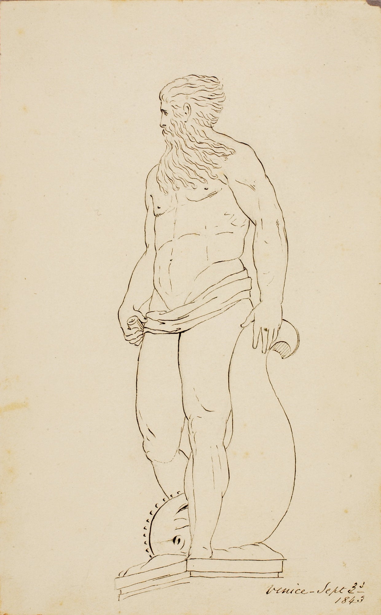 Miner Kilbourne Kellogg:Statue of Neptune, Venice,16x12"(A3)Poster