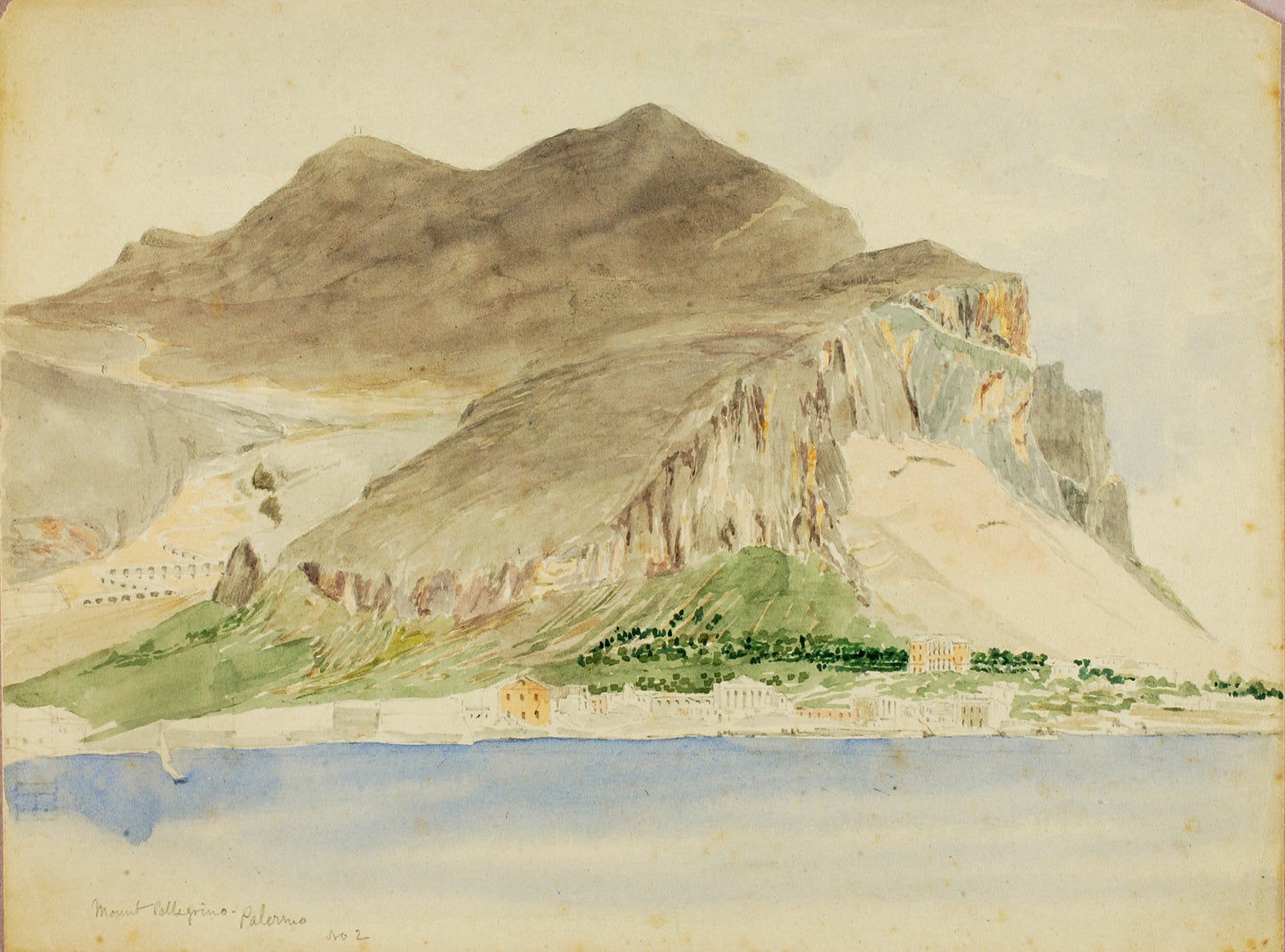 Miner Kilbourne Kellogg:Mt. Pellegrino, Palermo,16x12"(A3)Poster