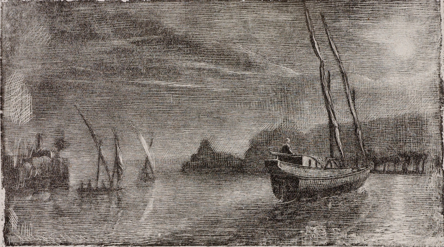Miner Kilbourne Kellogg:Untitled (Boats in Harbor),16x12"(A3)Poster