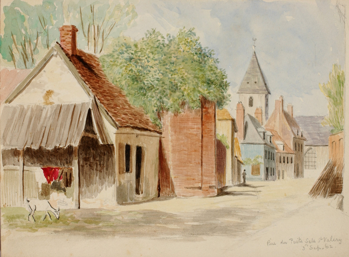 Miner Kilbourne Kellogg:Rue du Puits Sale, St. Valery,16x12"(A3)Poster