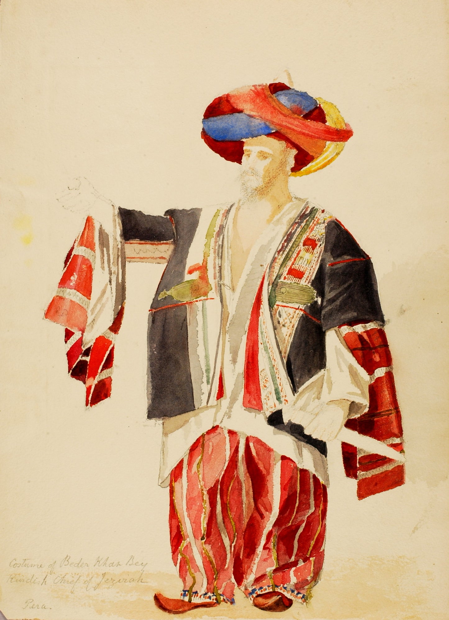 Miner Kilbourne Kellogg:Costume of Beder Khan Bey,16x12"(A3)Poster