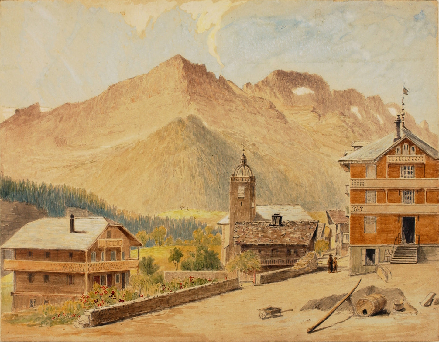Miner Kilbourne Kellogg:Champery and Mt. Bounaveau, Switzerl,16x12"(A3)Poster