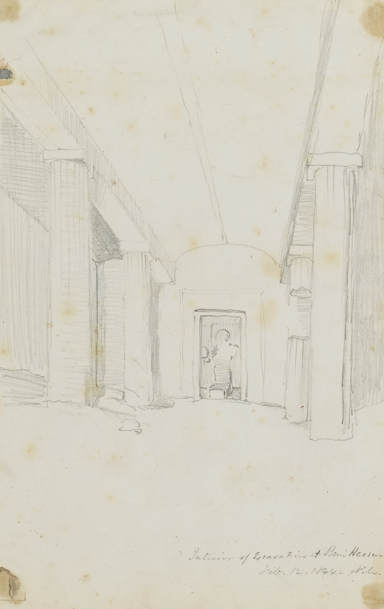 Miner Kilbourne Kellogg:Interior of Excavations at Beni Hass,16x12"(A3)Poster