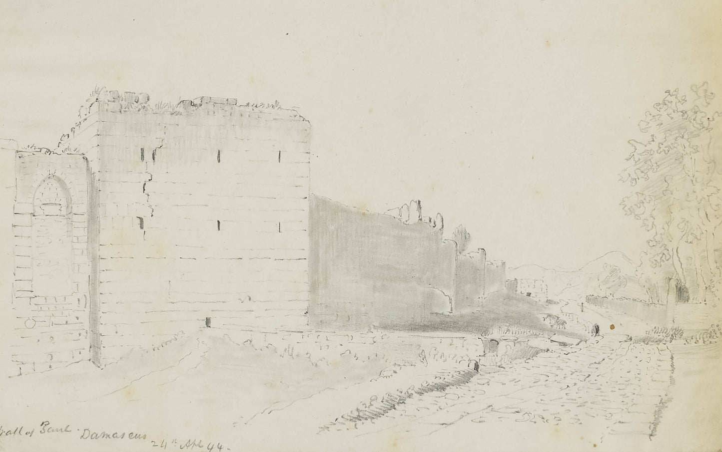Miner Kilbourne Kellogg:Wall of Zareh, Damascus,16x12"(A3)Poster