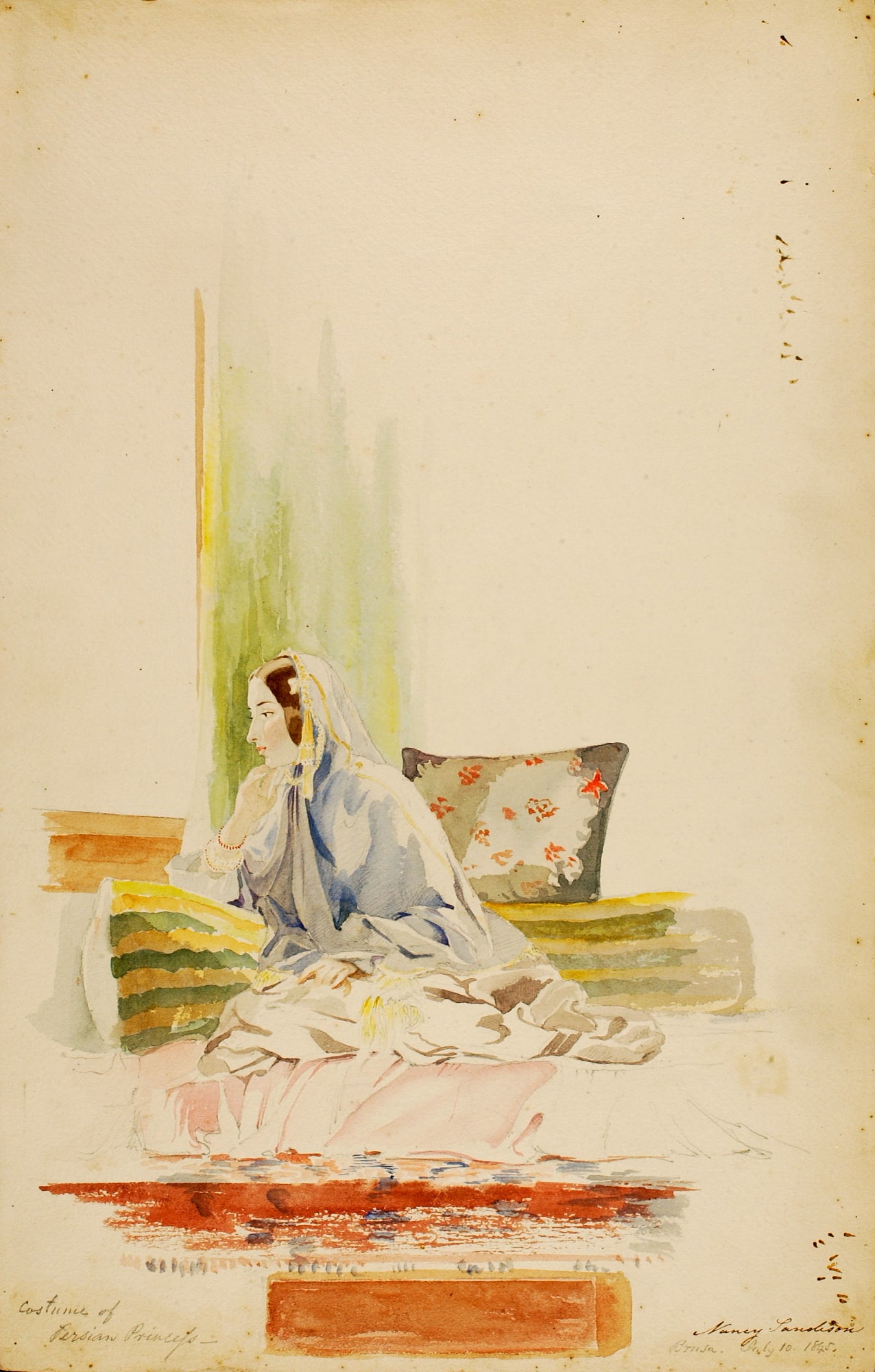Miner Kilbourne Kellogg:Costume of Persian Princess, Brusa,16x12"(A3)Poster