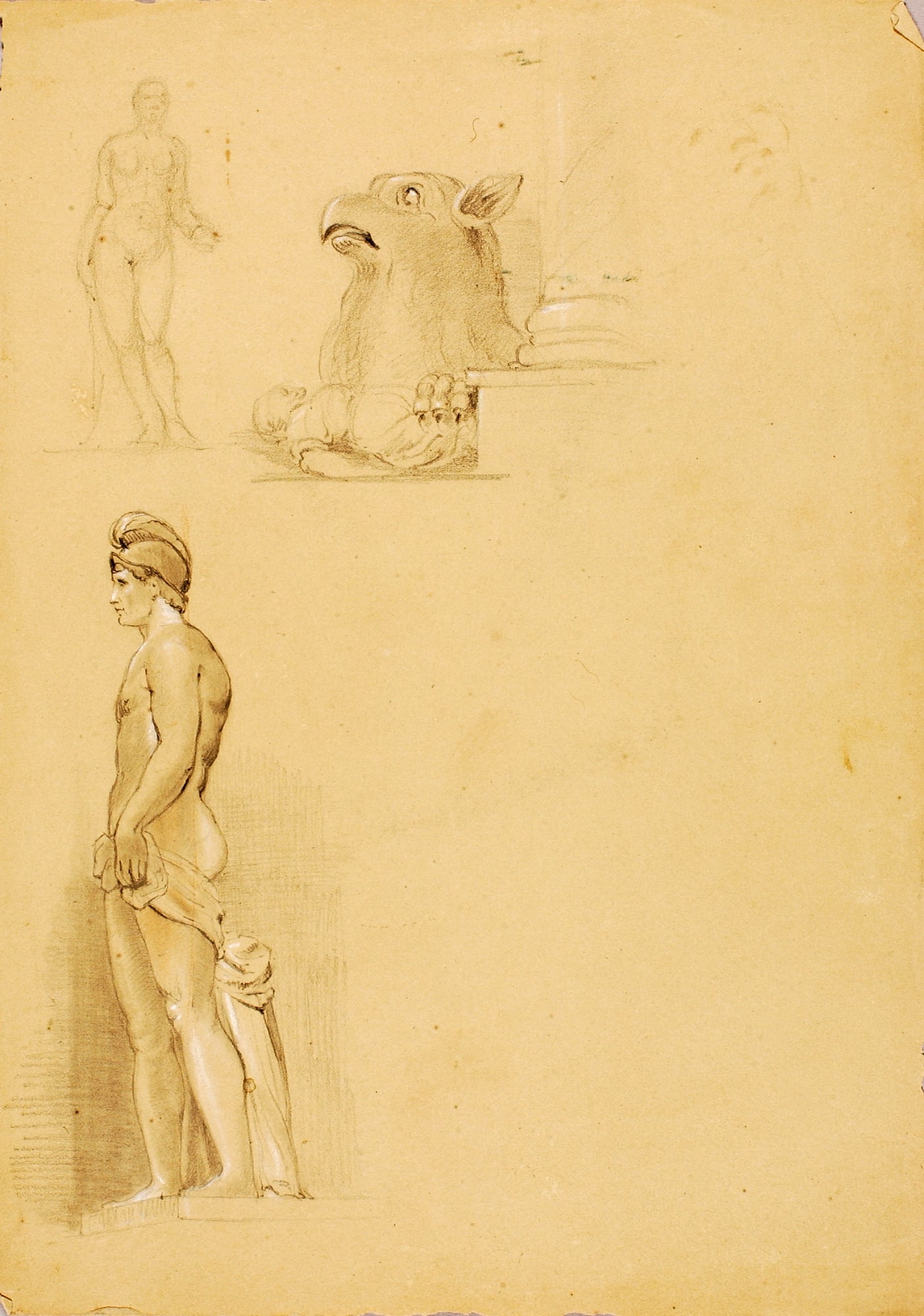 Miner Kilbourne Kellogg:Studies of Sculante,16x12"(A3)Poster