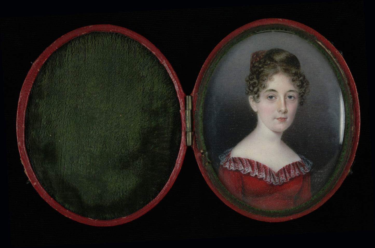 Anna Claypoole Peale:Woman in a Red Dress,16x12"(A3)Poster