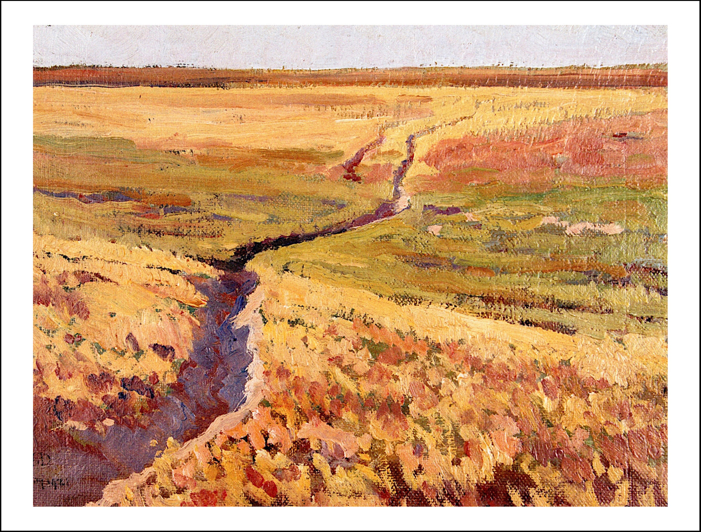 San Joaquin Valley, California Erosion 1921 by Maynard Dixon, Classic American Western Art, 16x12" (A3) Poster Print