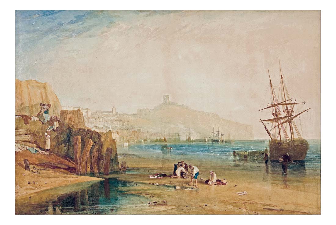 Scarborough Town and Castle, Morning, Boys Catching Crabs, 1810 by John Mallord William Turner RA