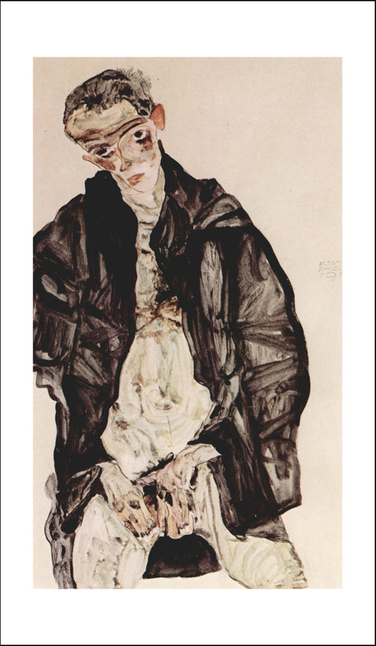 Selbstbefriedigung by Egon Schiele, 12x8" (A4) Poster Print