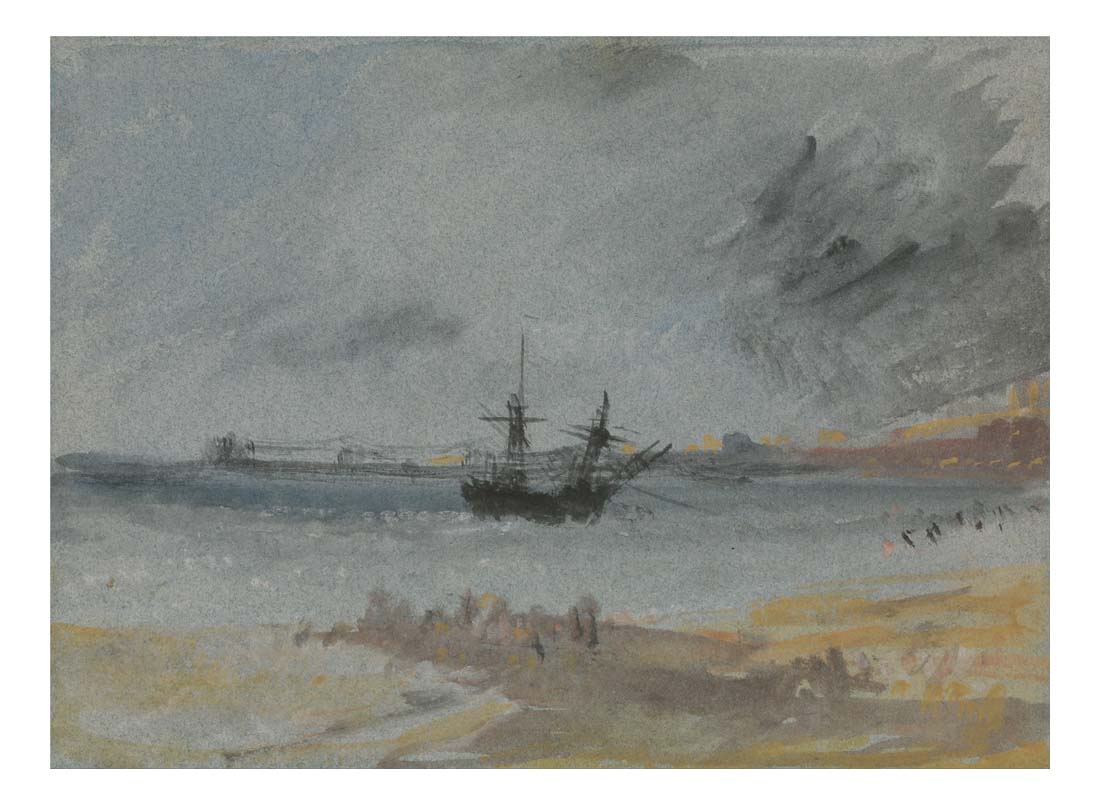 Ship Aground Brighton, 1830 by John Mallord William Turner RA, 12x8"(A4) Poster