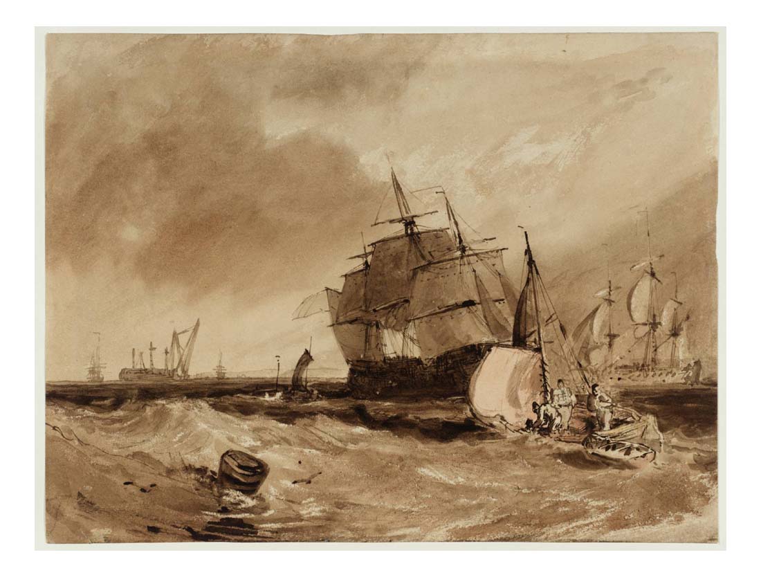 Shipping at the Entrance of the Medway, 1807-19 by John Mallord William Turner RA, 12x8"(A4) Poster