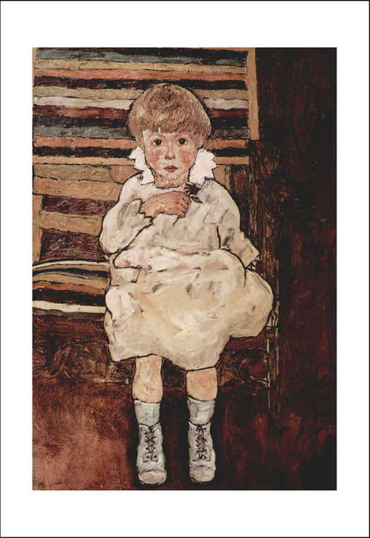 Sitting child by Egon Schiele, 12x8" (A4) Poster Print