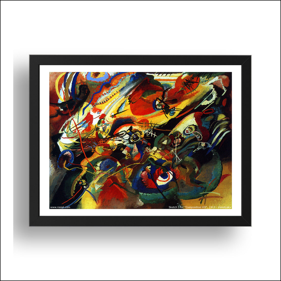 Sketch-for-compo-7----1913 by Wassily Kandinsky, 12x8"(A4) Poster Print