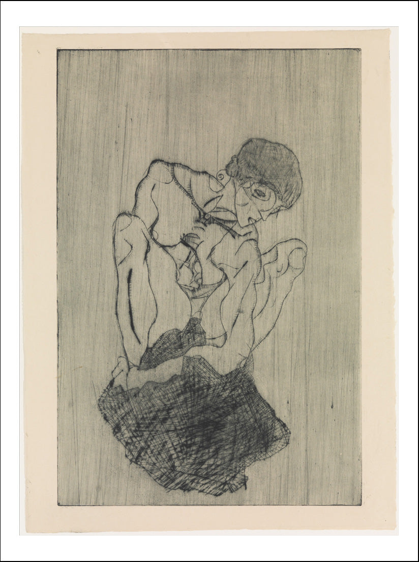 Sorrow 1914 by Egon Schiele, 12x8" (A4) Poster Print