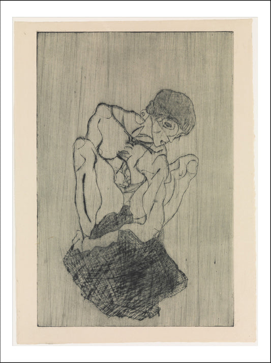 Sorrow 1914 by Egon Schiele, 12x8" (A4) Poster Print