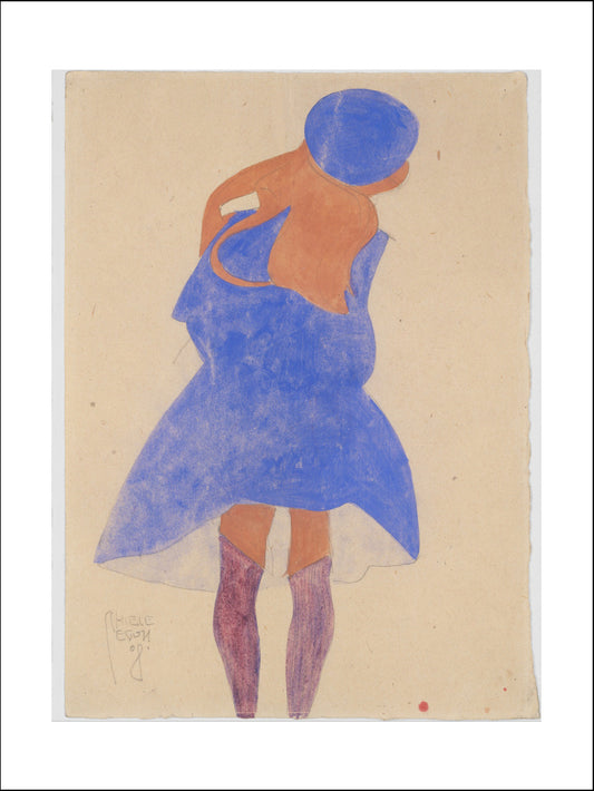 Standing Girl, Back View 1908 by Egon Schiele, 12x8" (A4) Poster Print