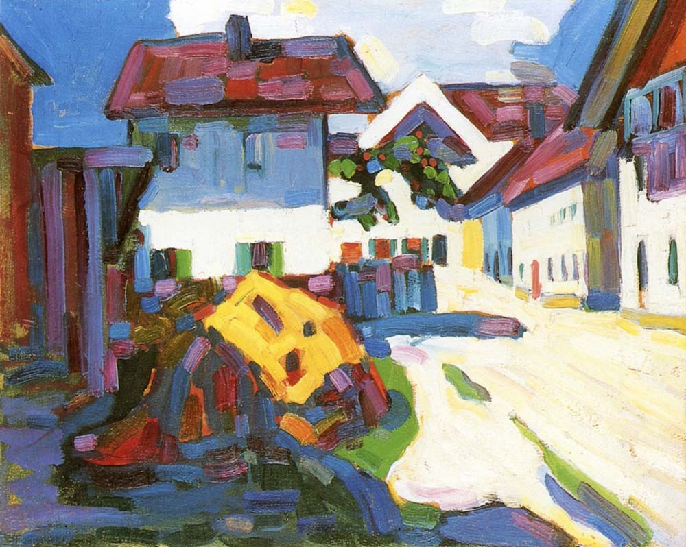 Street in Murnau (also known as Houses) - Wassily Kandinsky -1908 by Wassily Kandinsky, 12x8"(A4) Poster Print