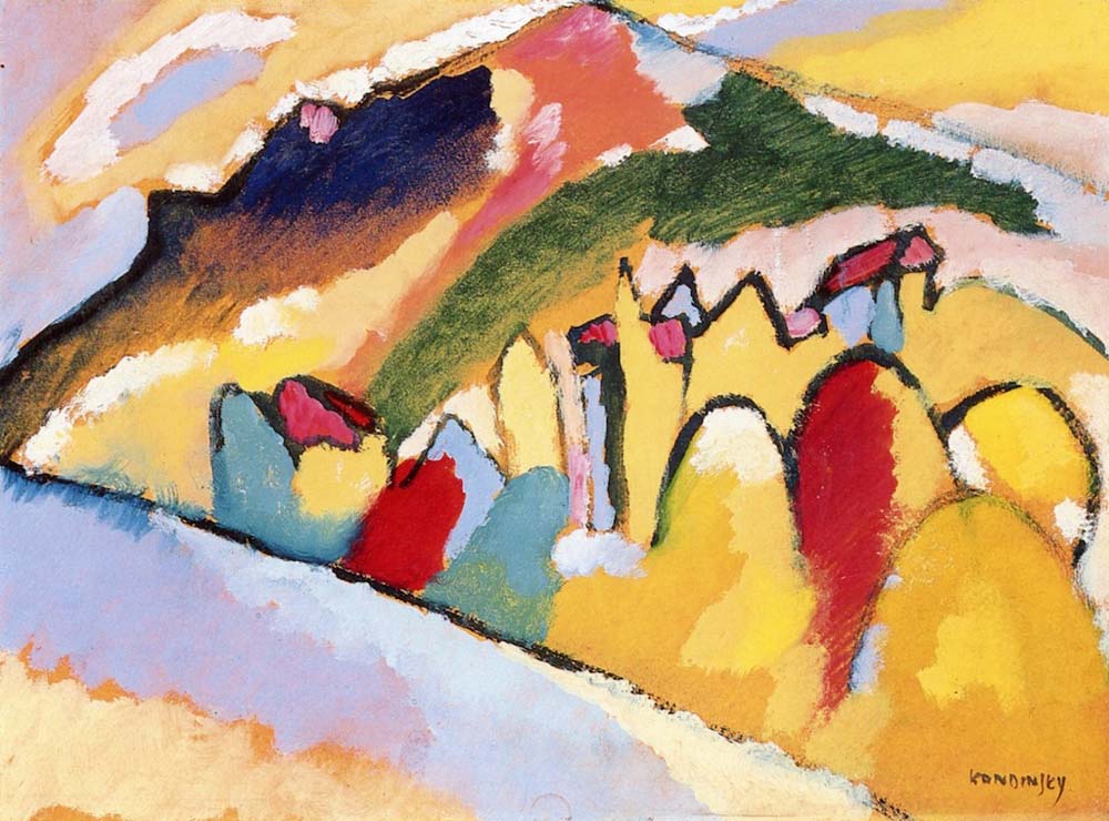 Study for Autumn Landscape I - Wassily Kandinsky -1910 by Wassily Kandinsky, 16x12"(A3) Poster Print