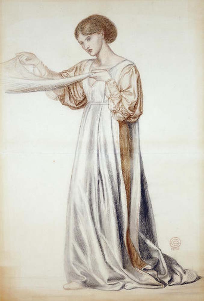 for a pall bearer in 'Dante's Dream', 1873 by Dante Gabriel Rossetti, English Pre-Raphaelite Painter,16x12"(A3) Poster Print