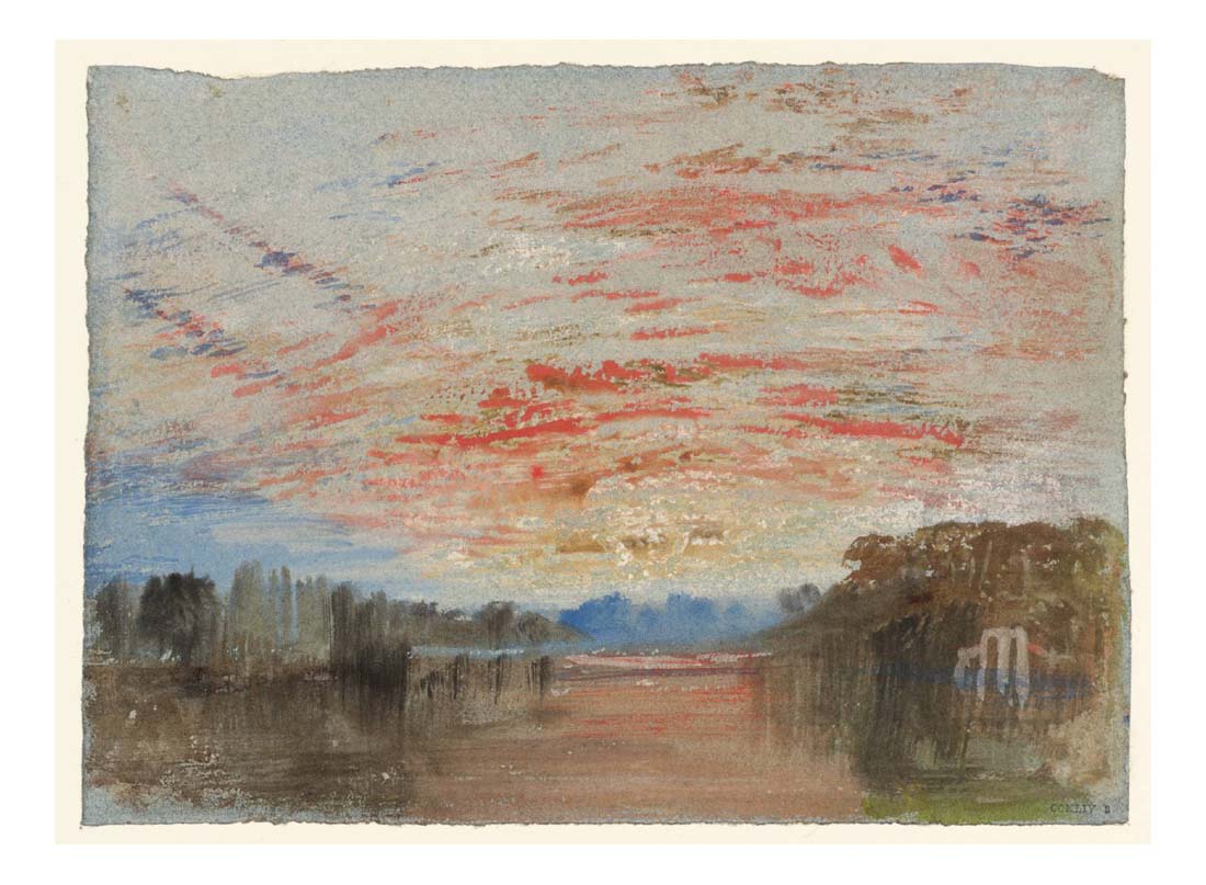 Sunset Sky over the Lake, The Boathouse on the Right, 1827 by John Mallord William Turner RA, 12x8"(A4) Poster
