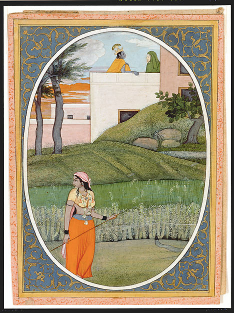 The Village Beauty: Folio from the Guler Bihari Satsai Series,16x12"(A3)Poster