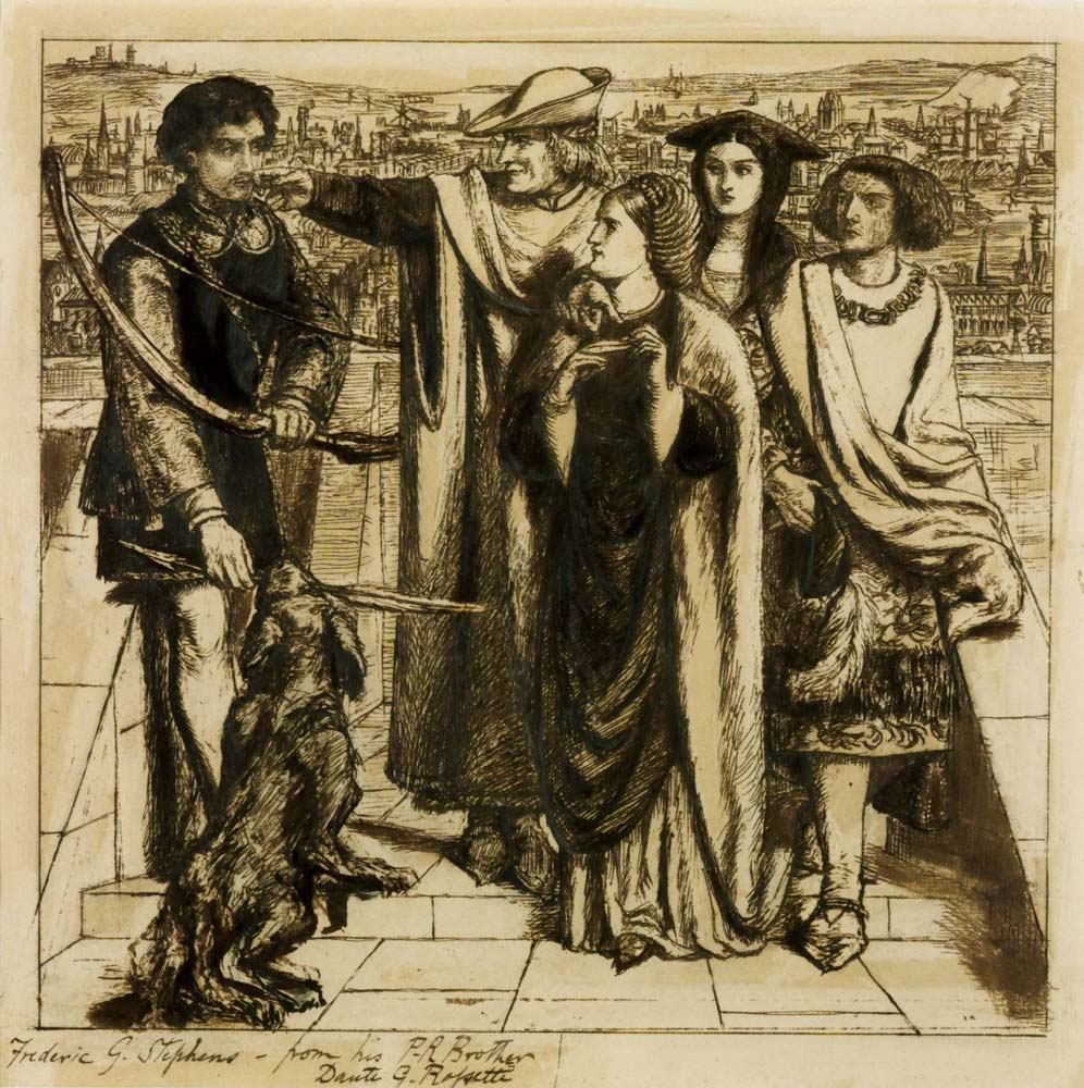 Taurello's First Sight of Fortune, 1849 by Dante Gabriel Rossetti, English Pre-Raphaelite Painter,16x12"(A3) Poster Print