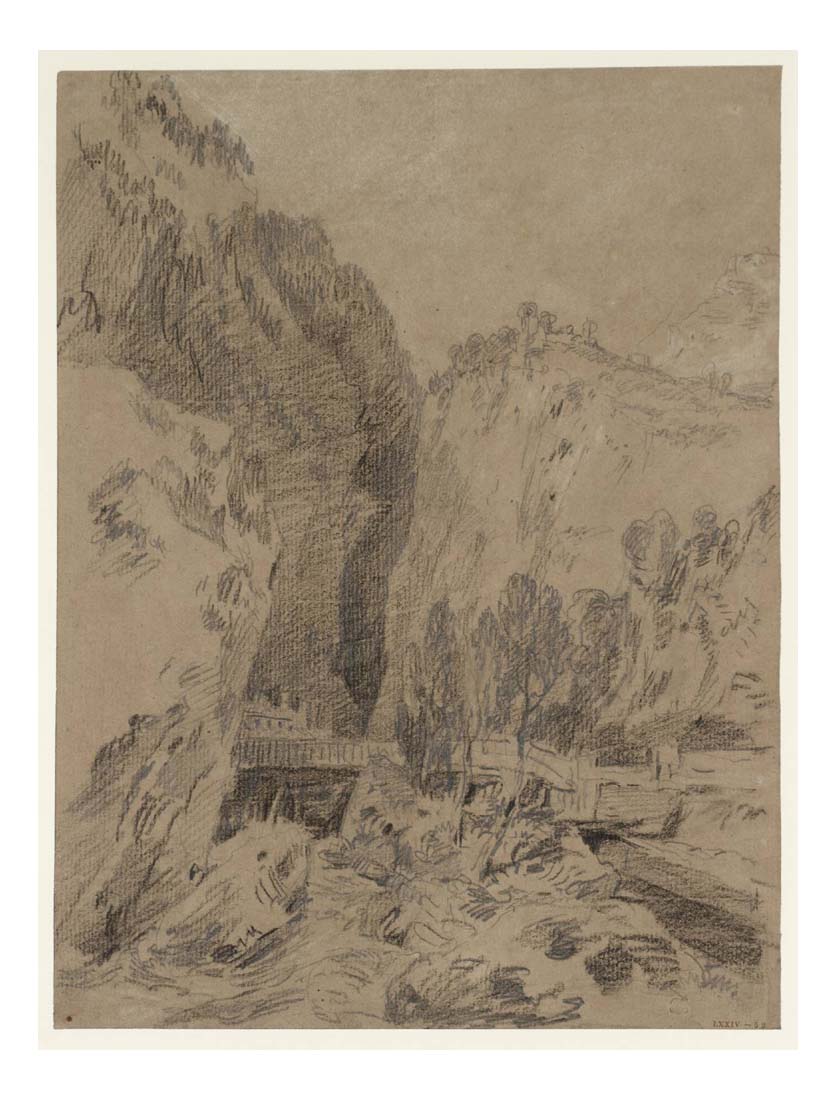 The Baths of St Didier, near Courmayeur, Val d'Aosta, 1802 by John Mallord William Turner RA, 12x8"(A4) Poster