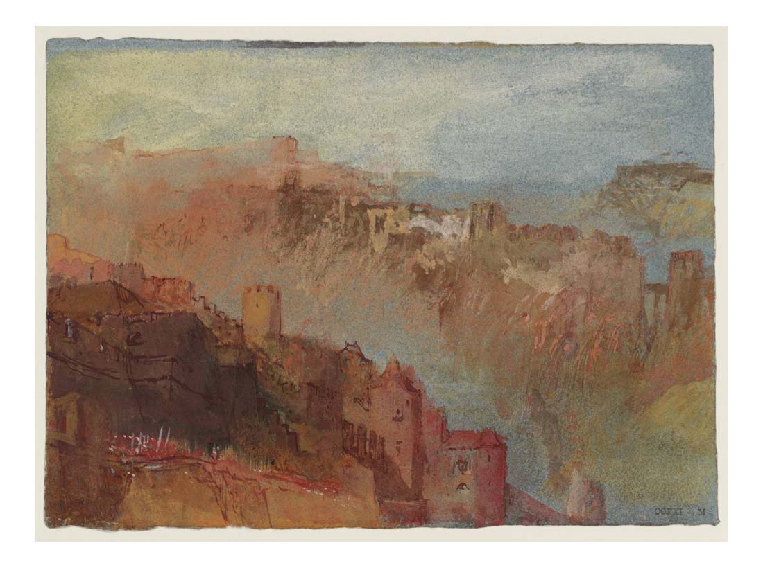 The Bock and the Rham, Luxembourg, above the Alzette Valley, 1839 by John Mallord William Turner RA, 12x8"(A4) Poster