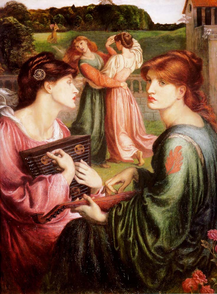 The Bower Meadow, 1872 by Dante Gabriel Rossetti, pre-Raphaelite artist, 12x8" (A4) Poster