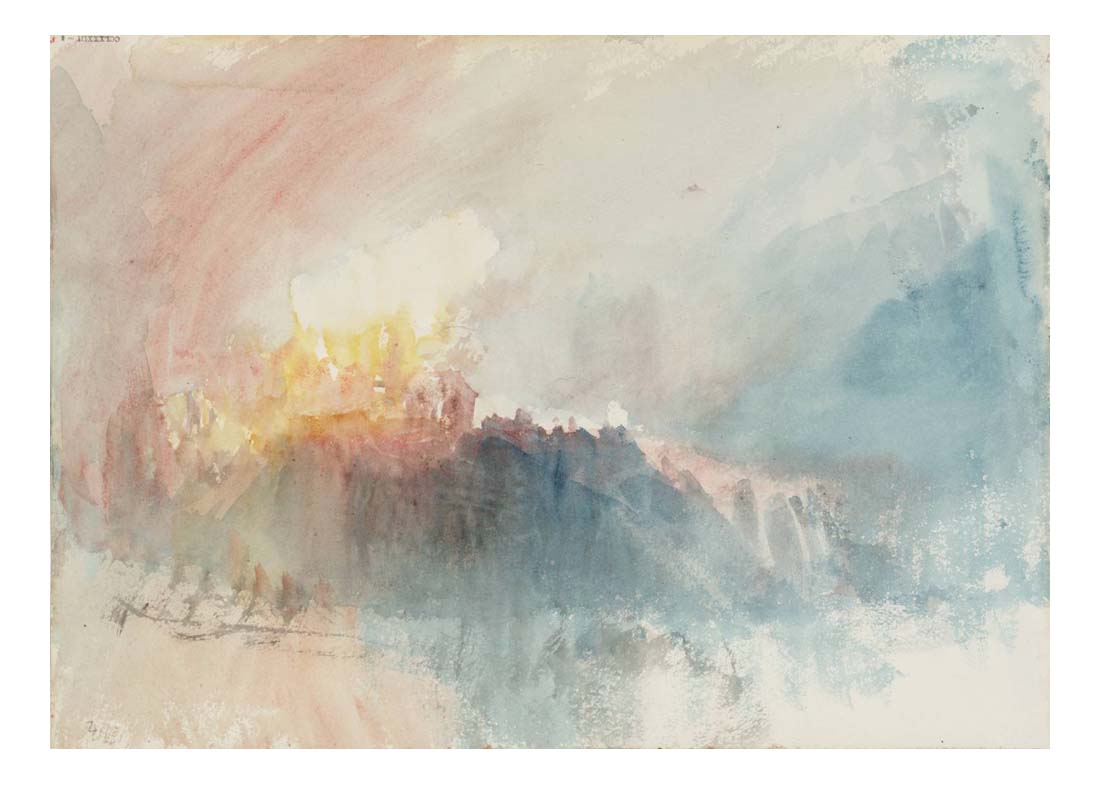 The Burning of the Houses of Parliament, with Westminster Bridge, 1834 by John Mallord William Turner RA