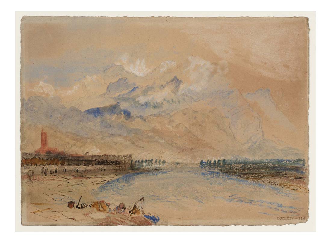 The Carrara Mountains, from Sarzana, 1828 by John Mallord William Turner RA, 12x8"(A4) Poster