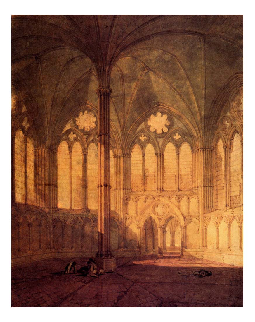 The Chapter House Salisbury Cathedral by John Mallord William Turner RA, 12x8"(A4) Poster