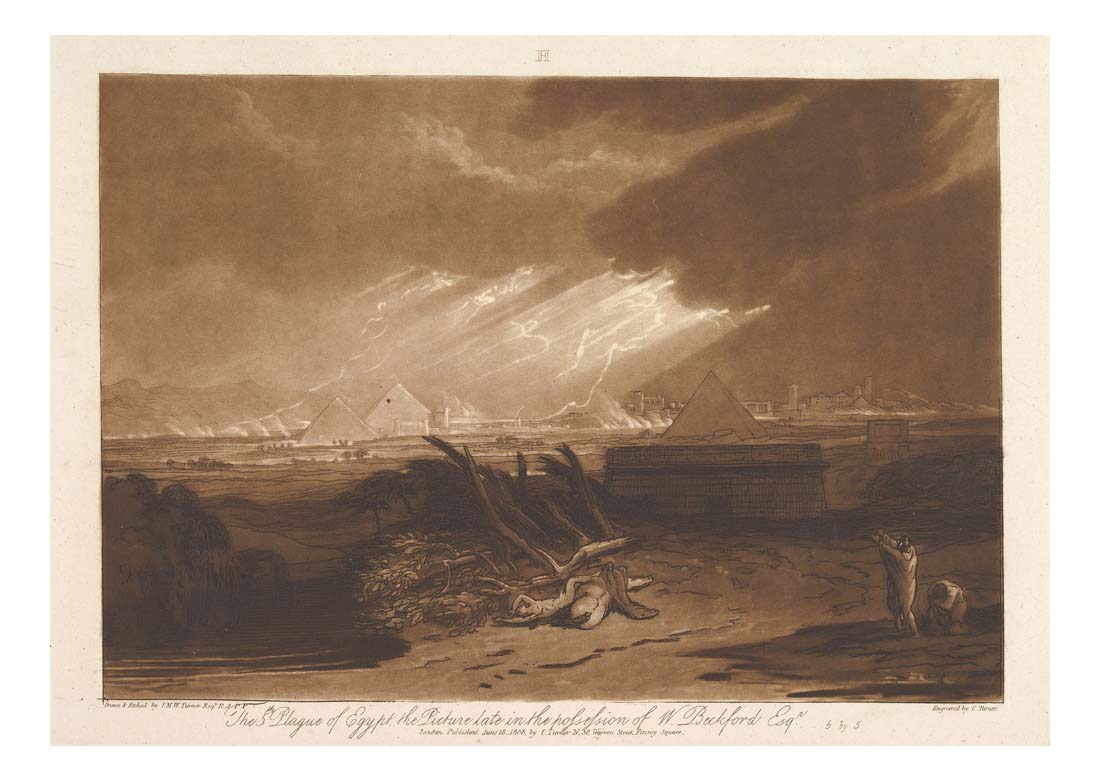 The Fifth Plague of Egypt, 1808 by John Mallord William Turner RA, 12x8"(A4) Poster