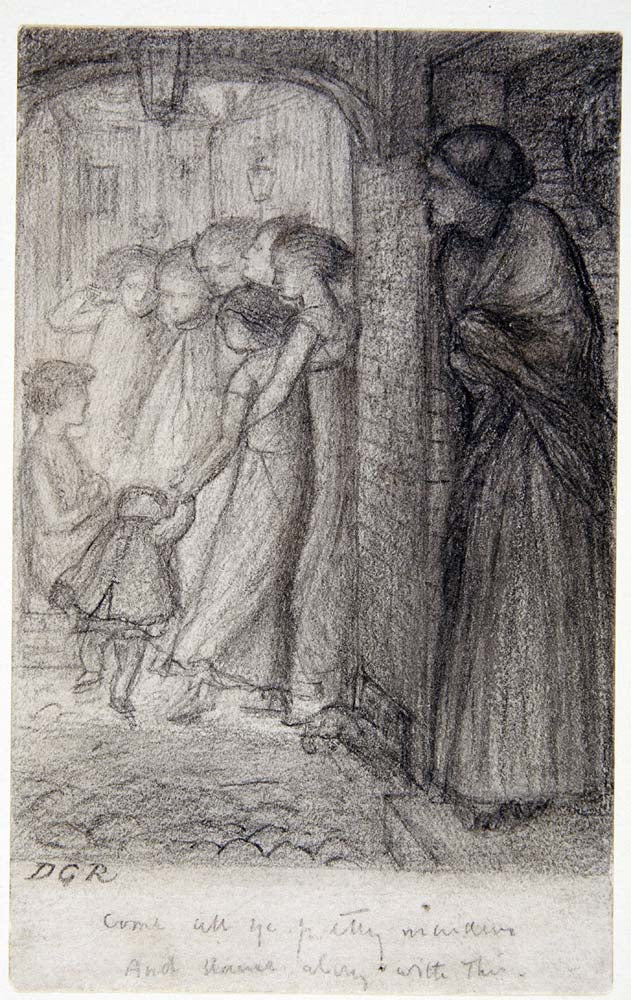 The Gate of Memory, c. 1853-54 by Dante Gabriel Rossetti, English Pre-Raphaelite Painter,12x8"(A4) Poster Print