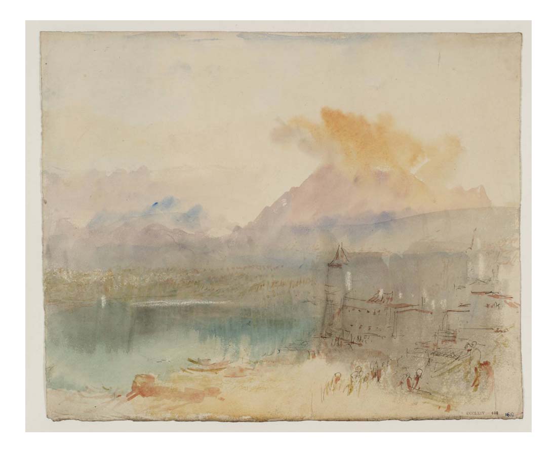 The Lakeside at Lucerne, with Clouds above Pilatus, 1841-44 by John Mallord William Turner RA, 12x8"(A4) Poster