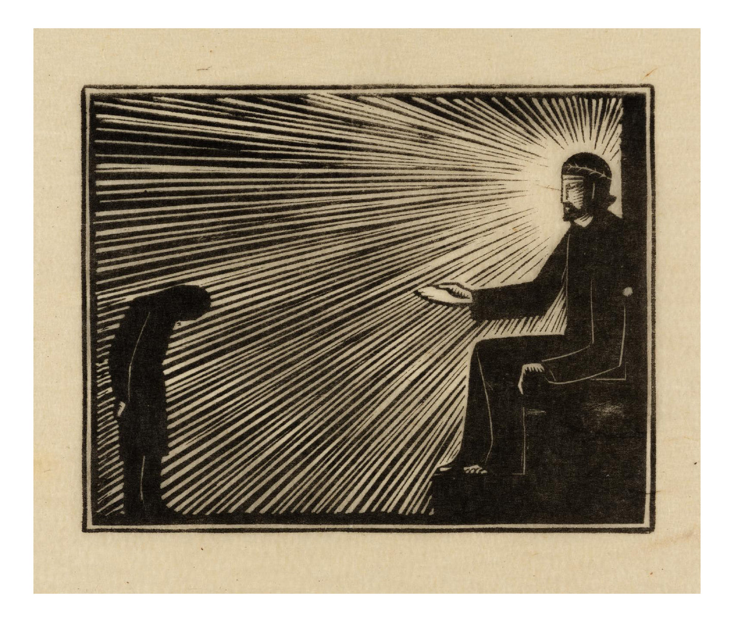 The Last Judgement 1917, vintage art by Eric Gill, 16x12"(A3) Poster Print