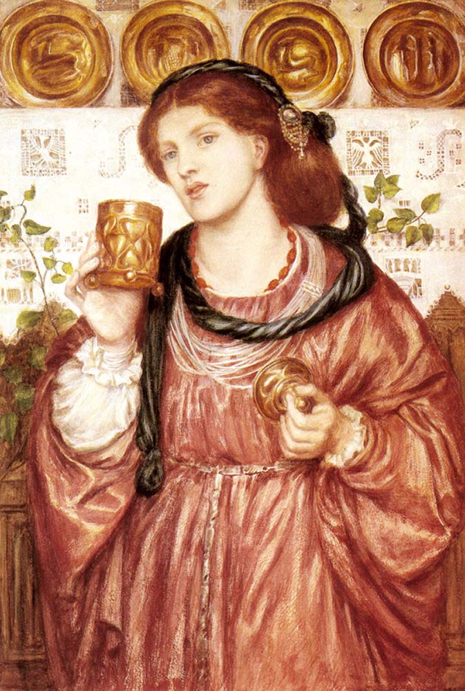 The Lovin Cup (Watercolour and bodycolour), 1867 by Dante Gabriel Rossetti, pre-Raphaelite artist, 16x12" (A3) Poster