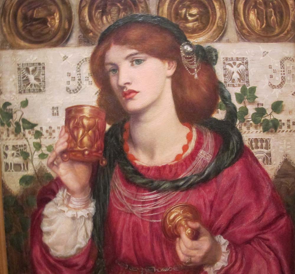 The Lovin Cup (detal), 1867 by Dante Gabriel Rossetti, pre-Raphaelite artist, 16x12" (A3) Poster