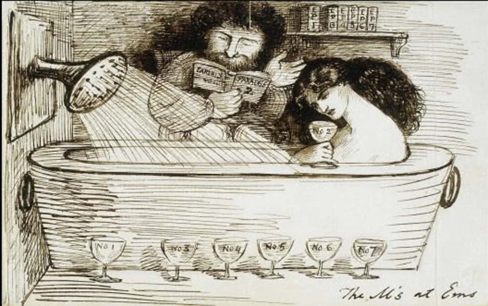 The M's at Ems, 1869 by Dante Gabriel Rossetti, English Pre-Raphaelite Painter,12x8"(A4) Poster Print